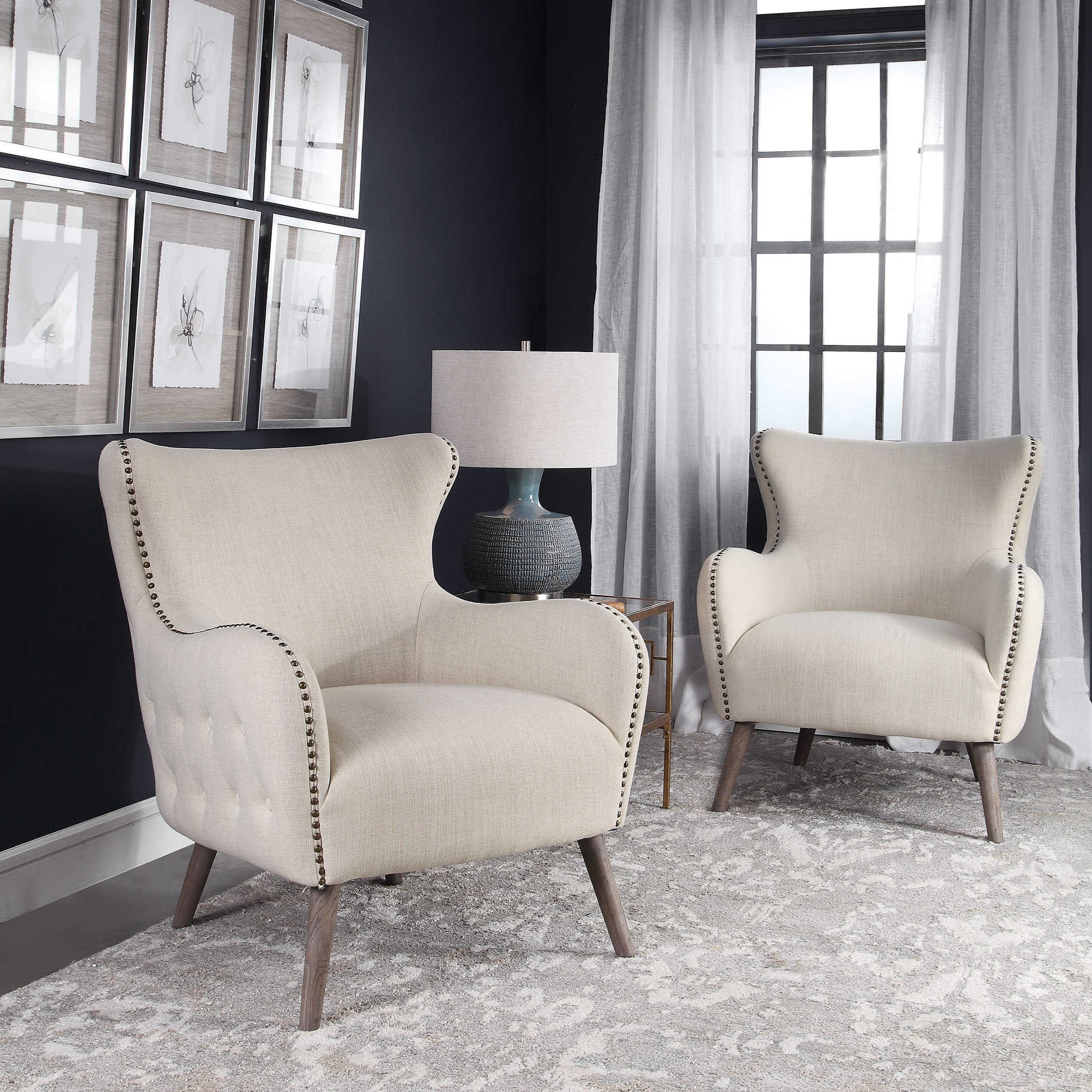 Uttermost Accent Furniture Accent Chairs Donya Cream Accent Chair
